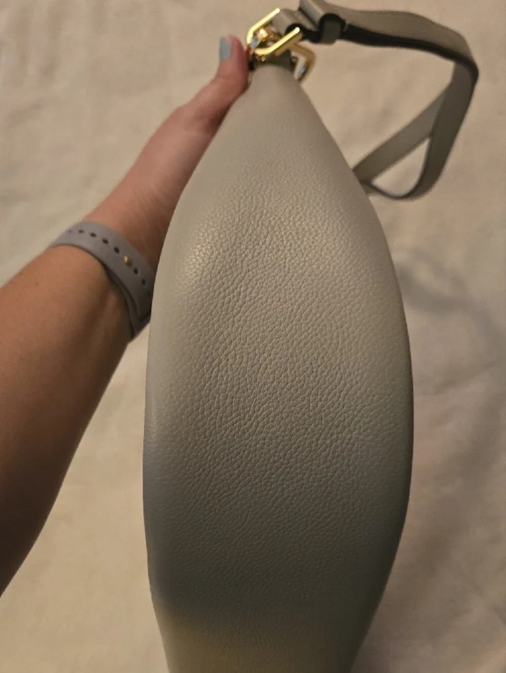 Kate Spade Woven Leather Shoulder Bag in Light Gray - Designer Style